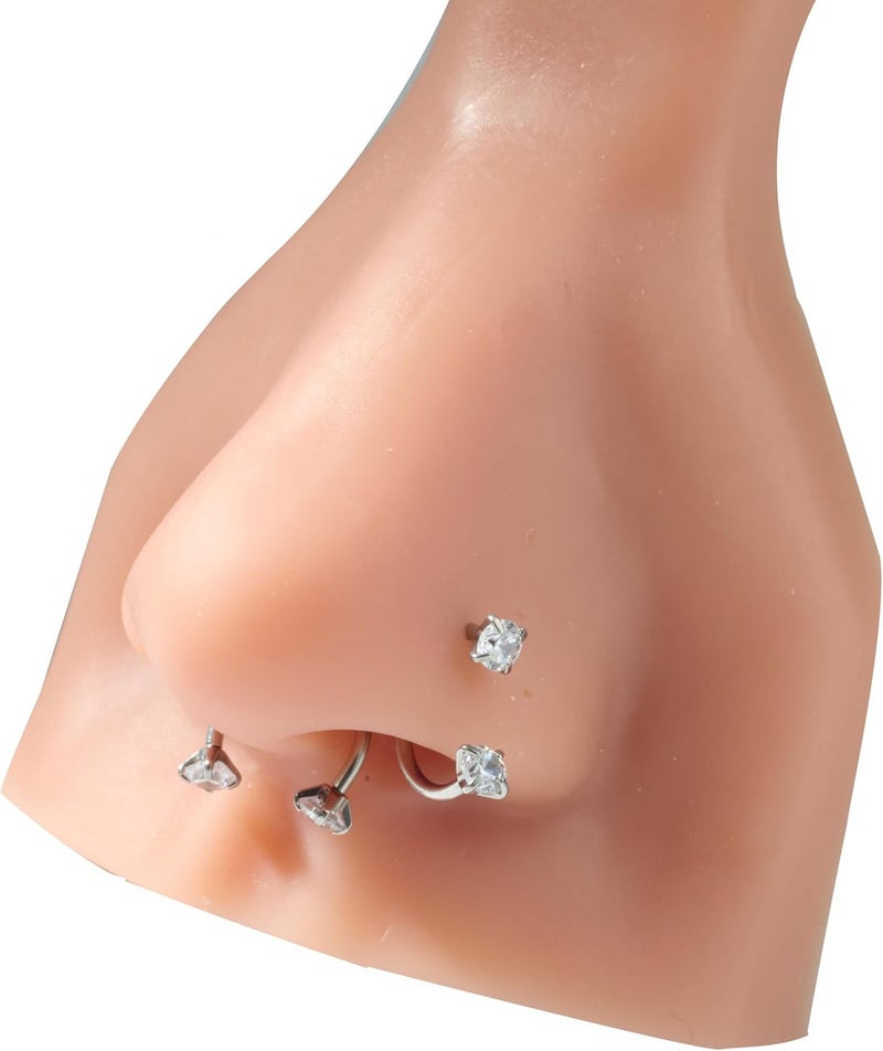 QWALIT Titanium Flat Back Helix Cartilage Earring Horseshoe Nose Ring Piercing Taper Threadless Jewelry Changing Tool Internal Threaded Piercing Taper Insertion Threader Tool Labret Jewelry Lip Studs - Image 5